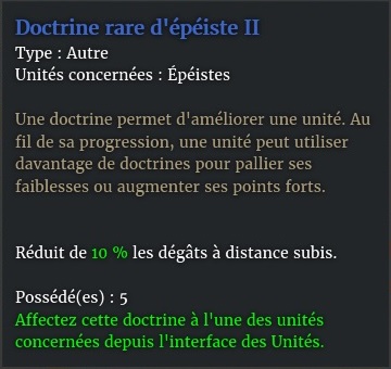 doctrine distant épéiste description bleu