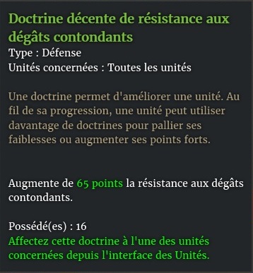 doctrine resistance contondant description vert