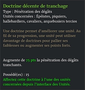 doctrine pen degat tranchant vert description