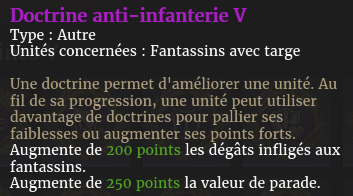 Doctrine anti-infanterie V description