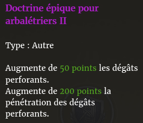 Doctrine pour arbalétiers II description