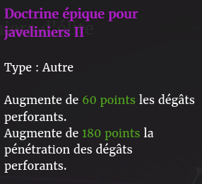 Doctrine pour javeliniers II description