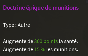 Doctrine épique de munitions description