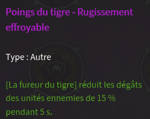 Doctrine Poings du tigre - Rugissement description