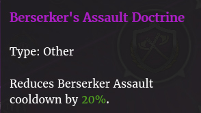 Doctrine assaut berserkers description