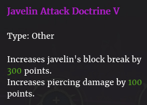 Doctrine d'attaque pour javeliniers V description