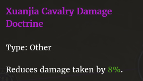Doctrine dégâts cavaliers Xuanjia description