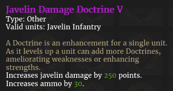 Doctrine dégâts pour javeliniers V description
