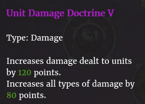 Doctrine dégâts aux unités description