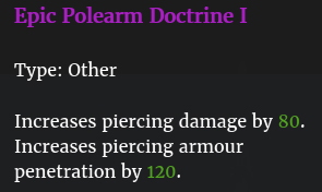 Doctrine épique arme Hast I description