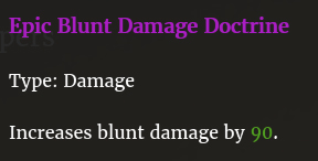 Doctrine épique dégâts contondants description