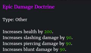 Doctrine épique de dégâts description