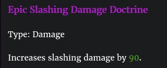 Doctrine épique de dégâts tranchants description