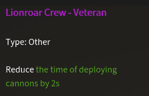 Doctrine équipage lion vétéran description
