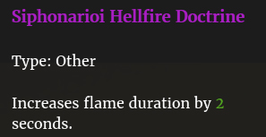Doctrine feu infernal pour siphonaros description