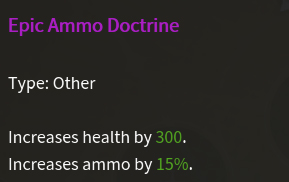 Doctrine épique de munitions description