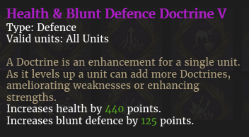 Doctrine santé résistance dégâts contondant description