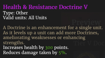 Doctrine santé résistance V description
