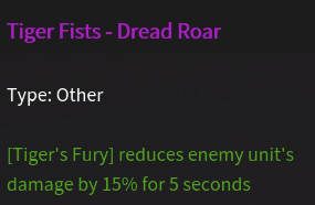 Doctrine Poings du tigre - Rugissement description