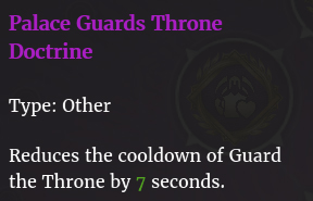 Doctrine trône gardes du palais description