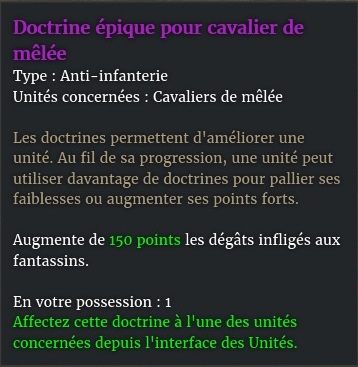 doctrine cavalier melee description violet
