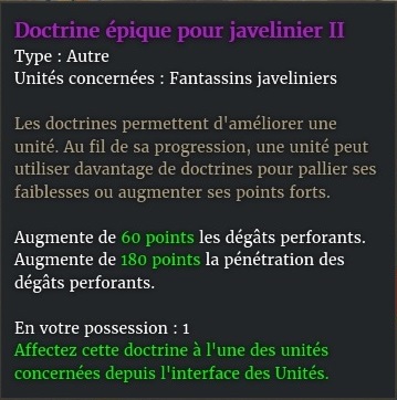 doctrine javelinier 2 description violet