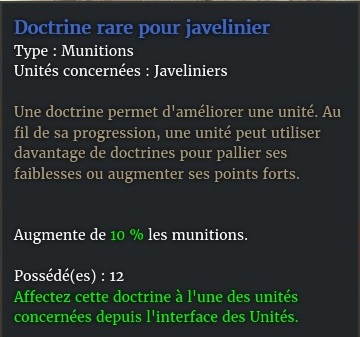 doctrine javelinier munition description bleu