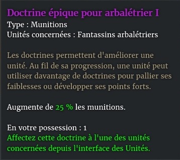 doctrine arbaletier 1 violet description